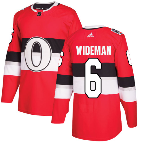 Adidas Senators #6 Chris Wideman Red Authentic 100 Classic Stitched NHL Jersey